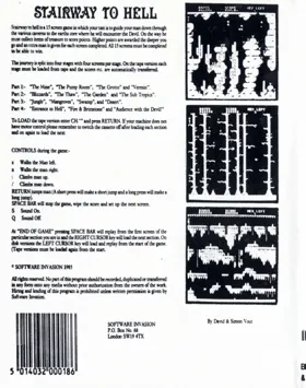 Stairway to Hell (1985)(Software Invasion)[HELLST] box cover back